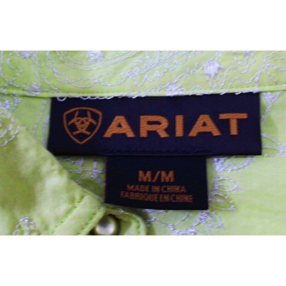 Ariat Shirt M Pearl Snap Button Paisley Sequins Details Romantic Western - Picture 4 of 8